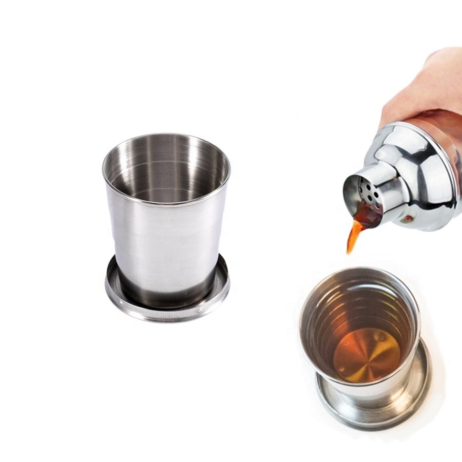 Stainless Steel Camping Mug Folding Cup Portable Outdoor Travel Collapsible Cup