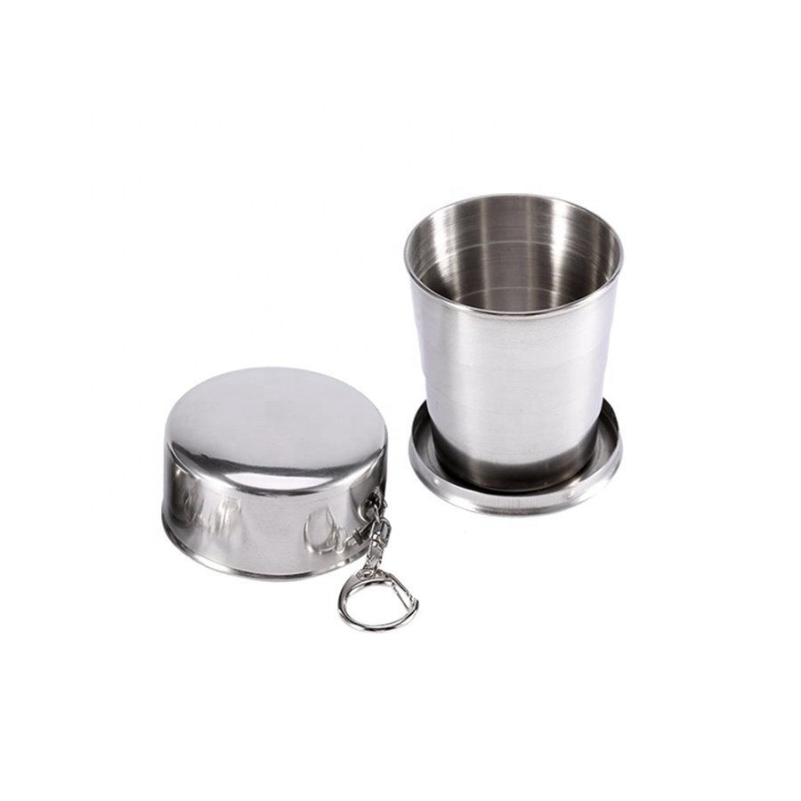 Stainless Steel Camping Mug Folding Cup Portable Outdoor Travel Collapsible Cup