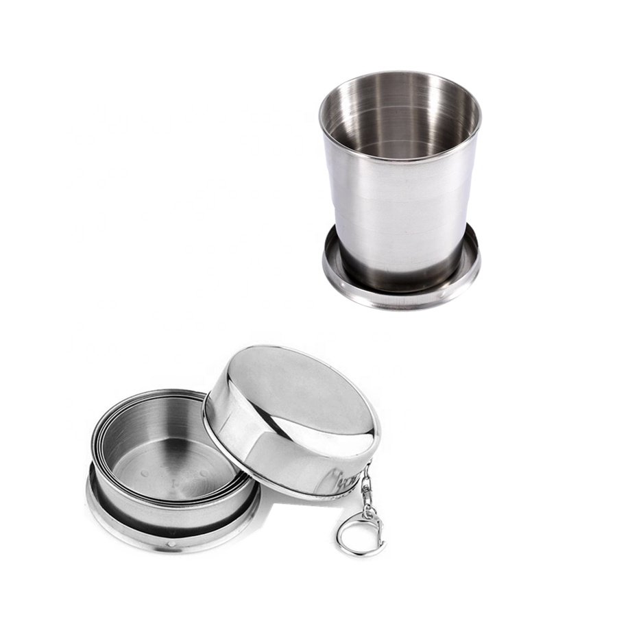 Stainless Steel Camping Mug Folding Cup Portable Outdoor Travel Collapsible Cup