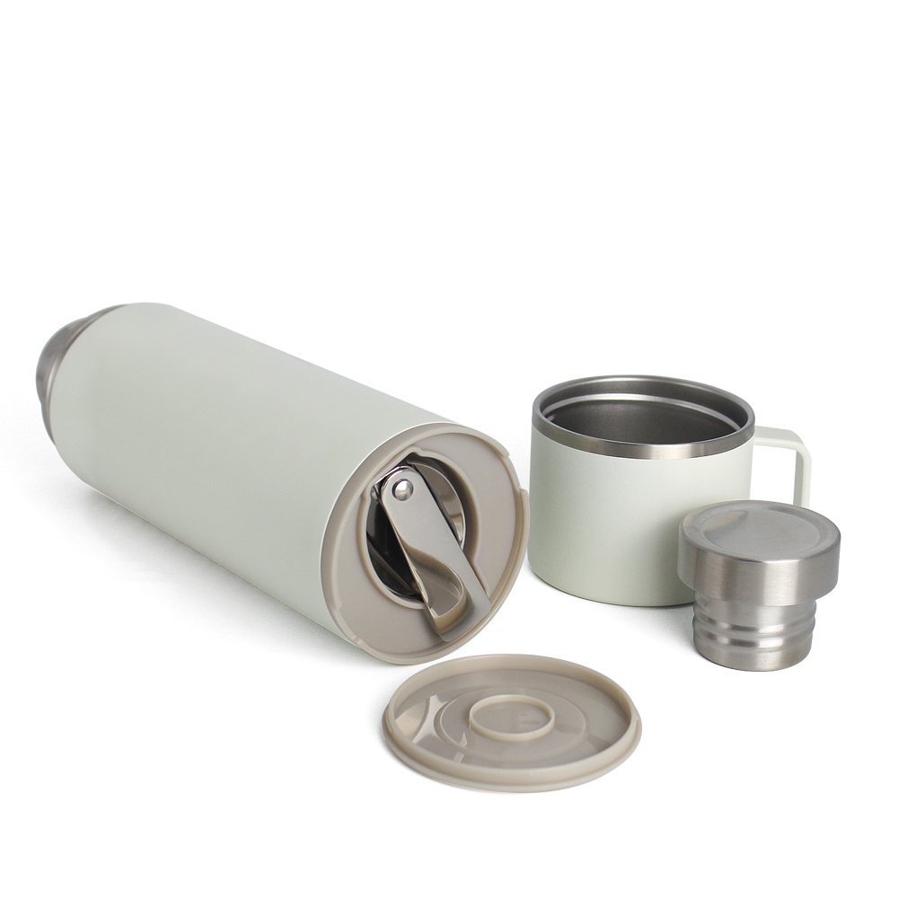19OZ Powder Coated Stainless Steel Insulated Cup Thermo Water Bottle Food Jar With Leak proof Screw Lid And Spoon