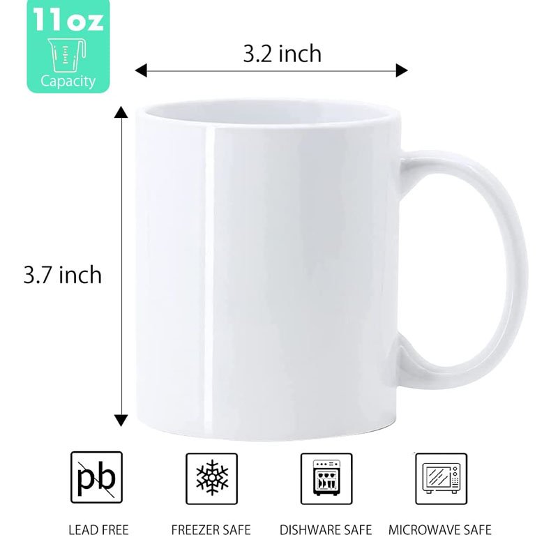 2023 promotional nordic wholesale handmade cute custom logo white 11oz sublimation ceramic coffee mug cup