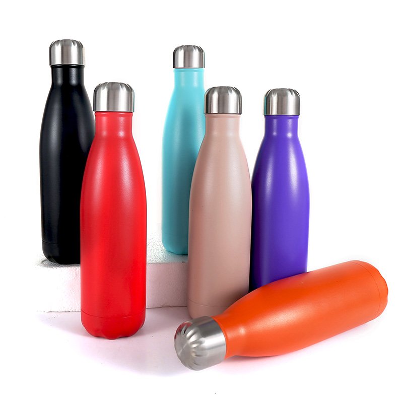 500ml powder coating dark blue water bottle Wholesale Stainless Steel Insulated Vacuum Water Bottle