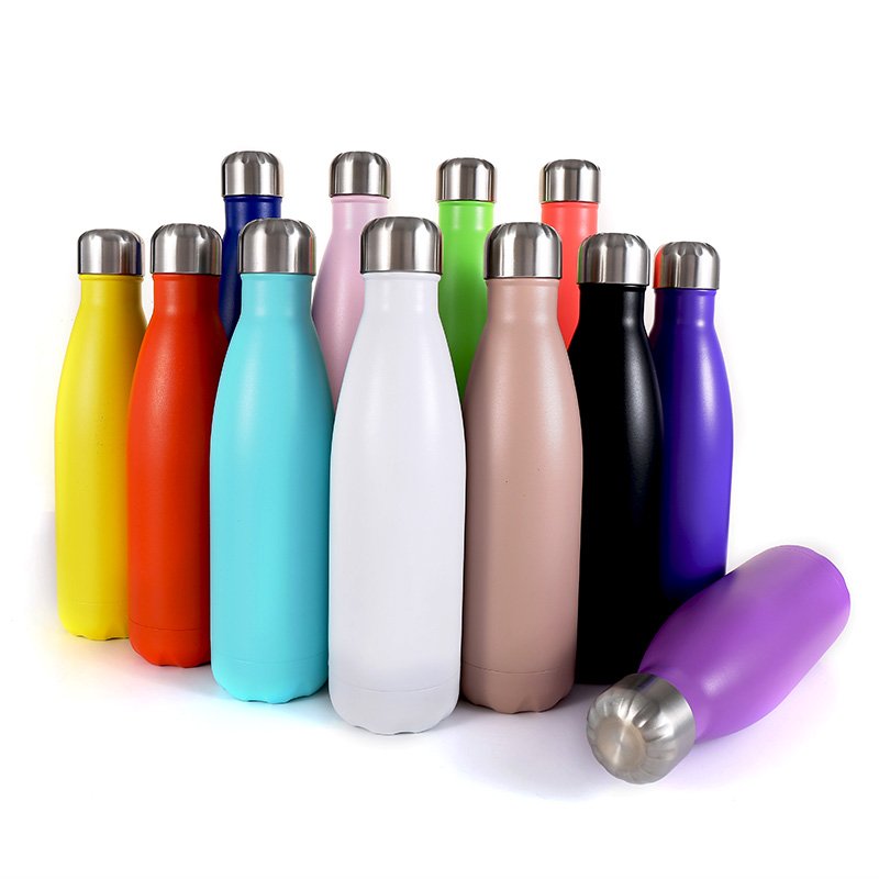 500ml powder coating dark blue water bottle Wholesale Stainless Steel Insulated Vacuum Water Bottle
