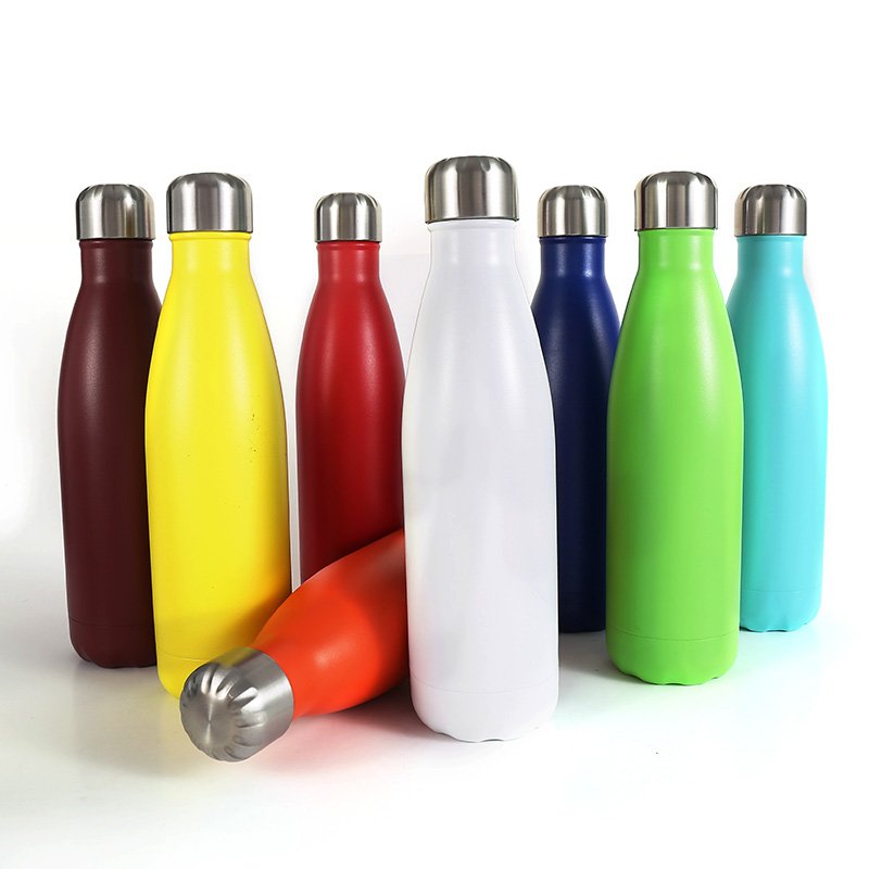 500ml powder coating dark blue water bottle Wholesale Stainless Steel Insulated Vacuum Water Bottle