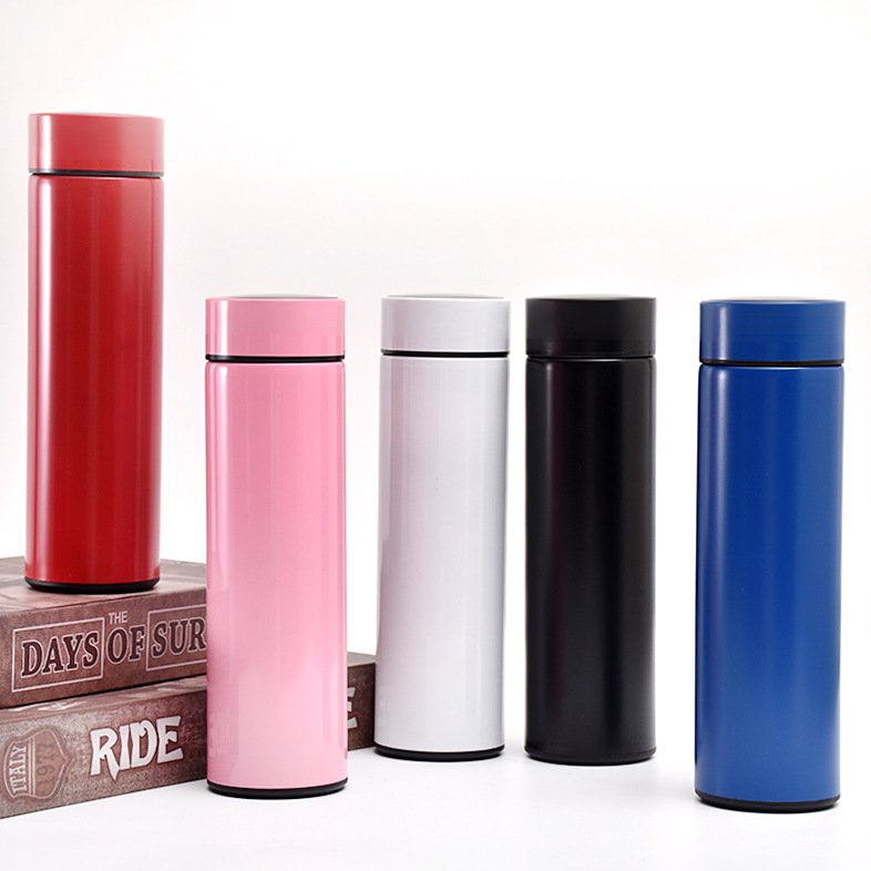 Business Temperature Display Drink 500ml 17oz Stainless Steel Smart Thermos Led Water Bottles Coffee Mugs Tumbler Cups Reminder