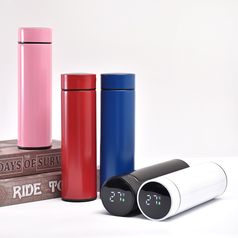 Business Temperature Display Drink 500ml 17oz Stainless Steel Smart Thermos Led Water Bottles Coffee Mugs Tumbler Cups Reminder