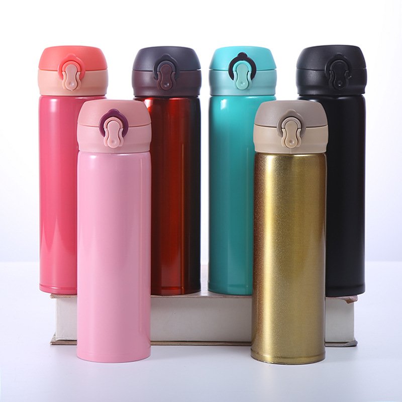 FX Factory Wholesale 500ml Thermos Bouncing Cup With Custom Logo Free One-click Flip Cover Water Bottle