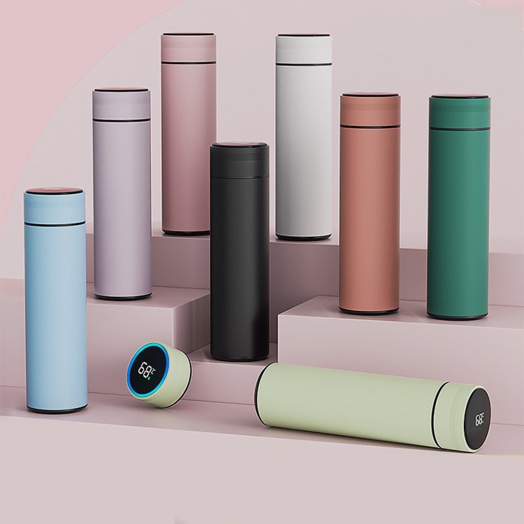Wholesale 500ml Intelligent Digital Flasks Vacuum Flask With Display Temperature Smart Water Bottle for Hot and Cold Water