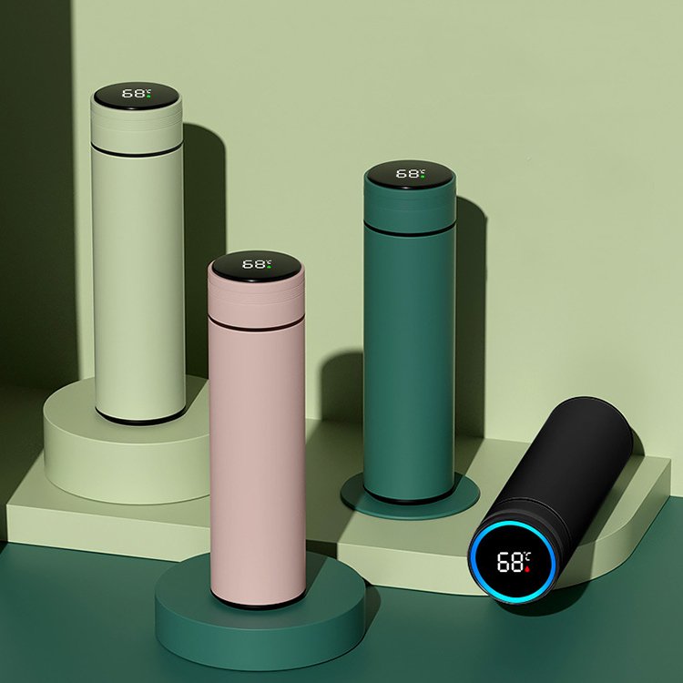 Wholesale 500ml Intelligent Digital Flasks Vacuum Flask With Display Temperature Smart Water Bottle for Hot and Cold Water