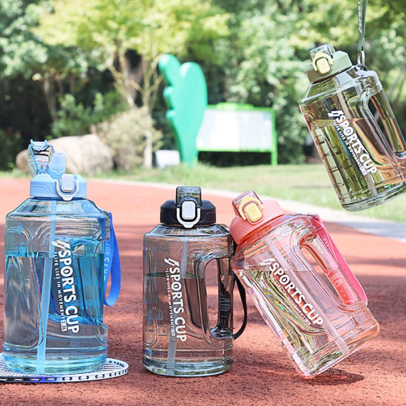 Large Capacity Ton Cup Men's Sports Water Bottle Fitness Gym Plastic Water Bottle