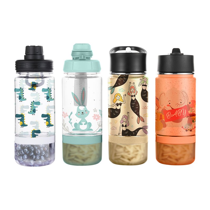 14oz Stainless Steel Water Bottle Children's Vacuum Flask with Straw Bottle For Child Insulation Bottle Smart Thermos Cup