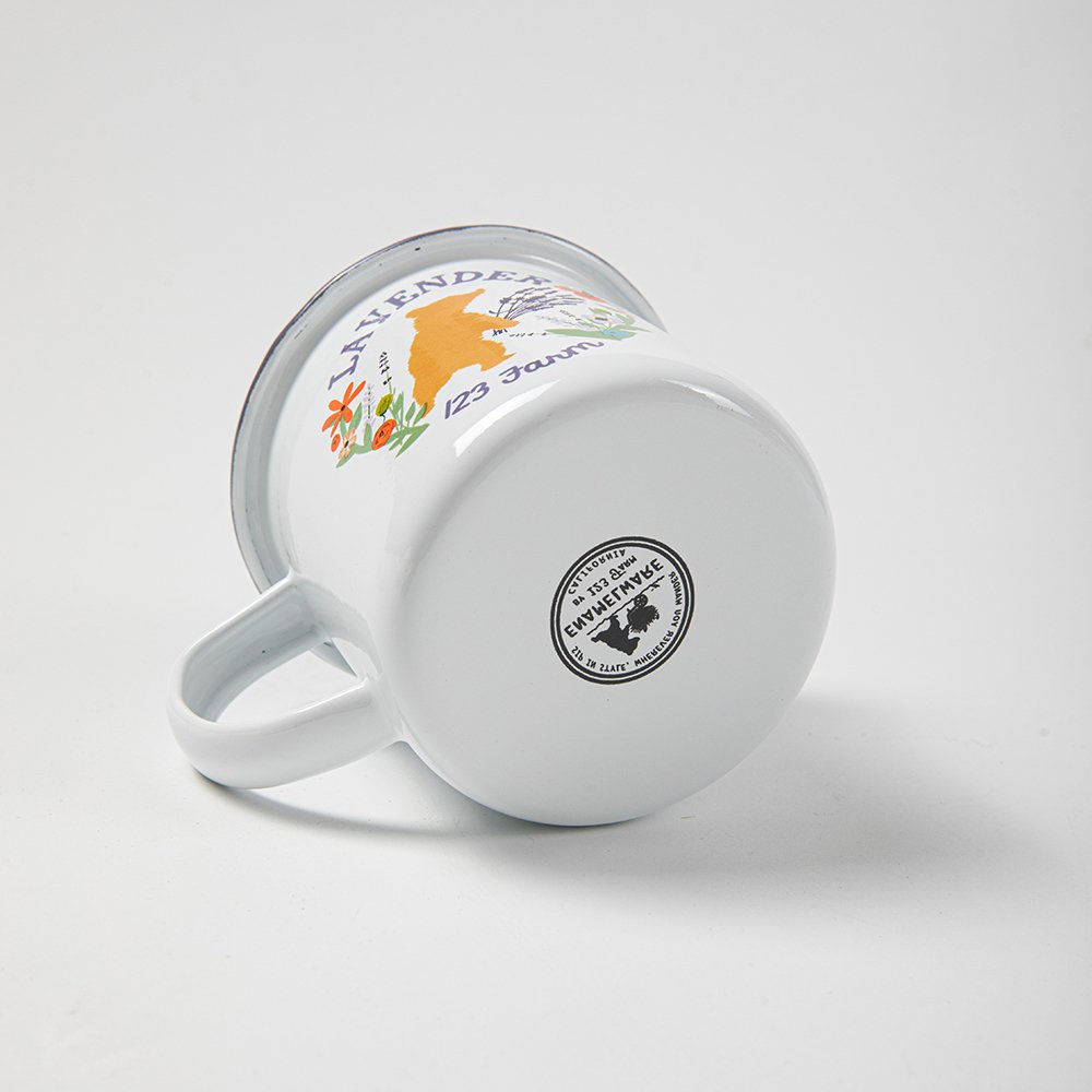 12oz metal enamel cups sublimation custom logo white custom stock promotion wholesale tea milk cup Vintage Souvenir camping mug