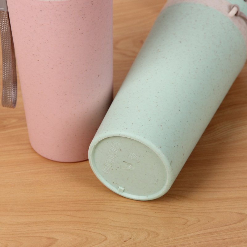 Kitchen Wheat Straw Double Insulated Gift Mug Tumbler With Lid Eco-friendly Travel Mug Coffee Winter Thermos Cup