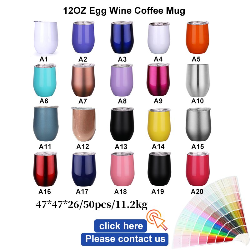 ZP 12oz customized logo 304 Stainless Steel Double Insulated Tumbler Coffee Tumbler Mugs egg shape cup