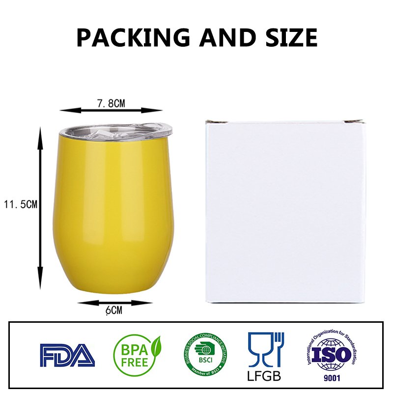ZP 12oz customized logo 304 Stainless Steel Double Insulated Tumbler Coffee Tumbler Mugs egg shape cup