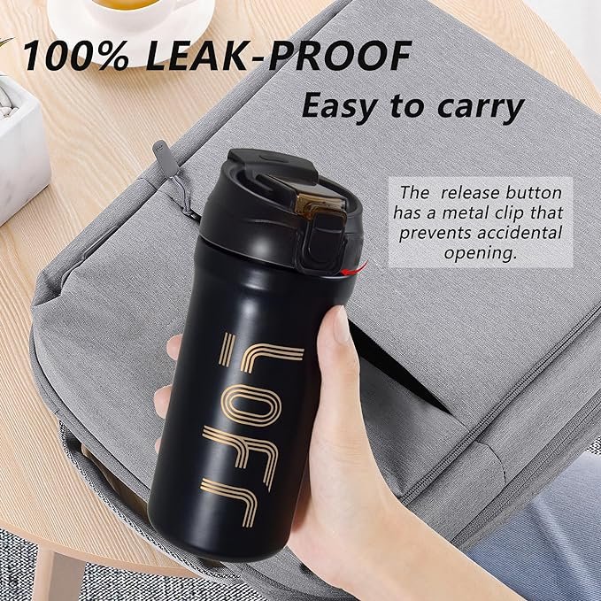 Custom logo 600ml stainless steel 316 travel cup vacuum insulated double walled coffee mug with filp up straw lid