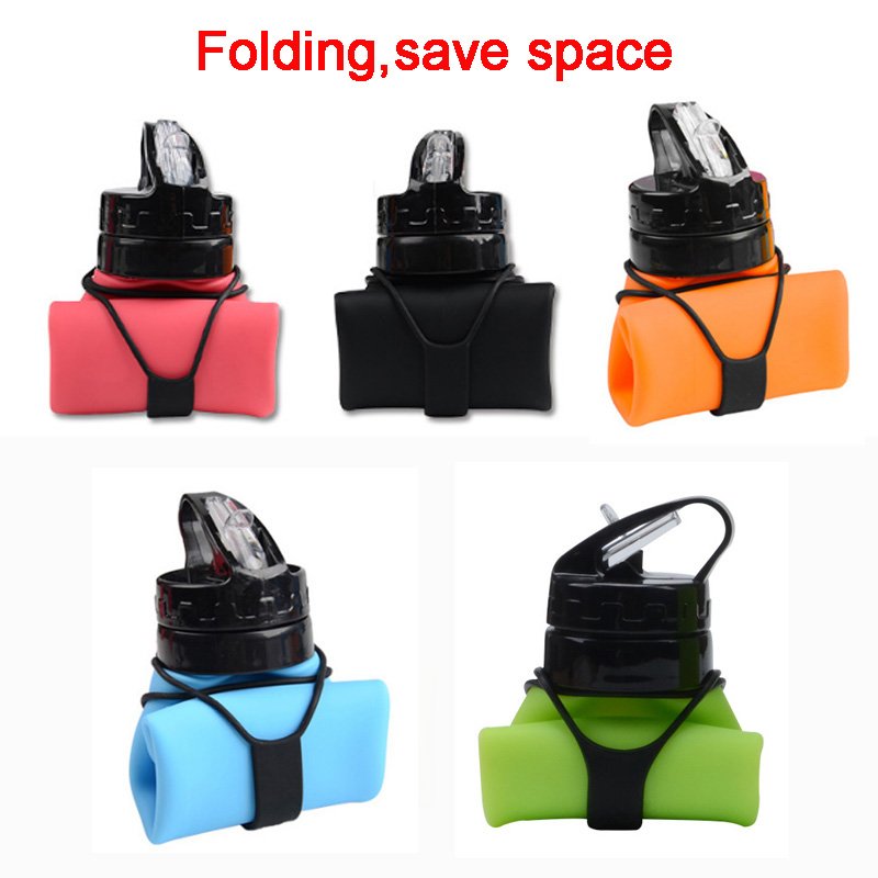 Custom Design Foldable Soft Hydration BPA FREE PE Water Bottle For Running Hiking And Cycling Botella de agua de silicona 500ml