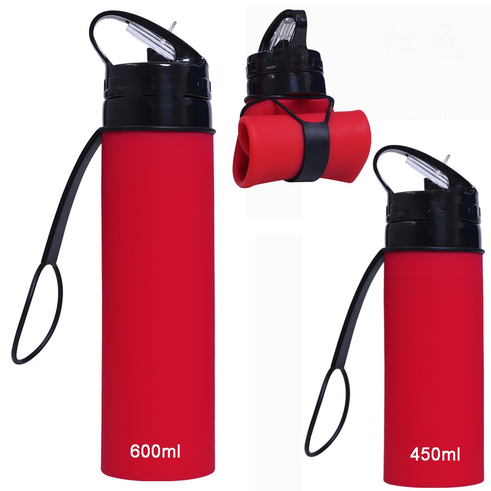 Custom Design Foldable Soft Hydration BPA FREE PE Water Bottle For Running Hiking And Cycling Botella de agua de silicona 500ml