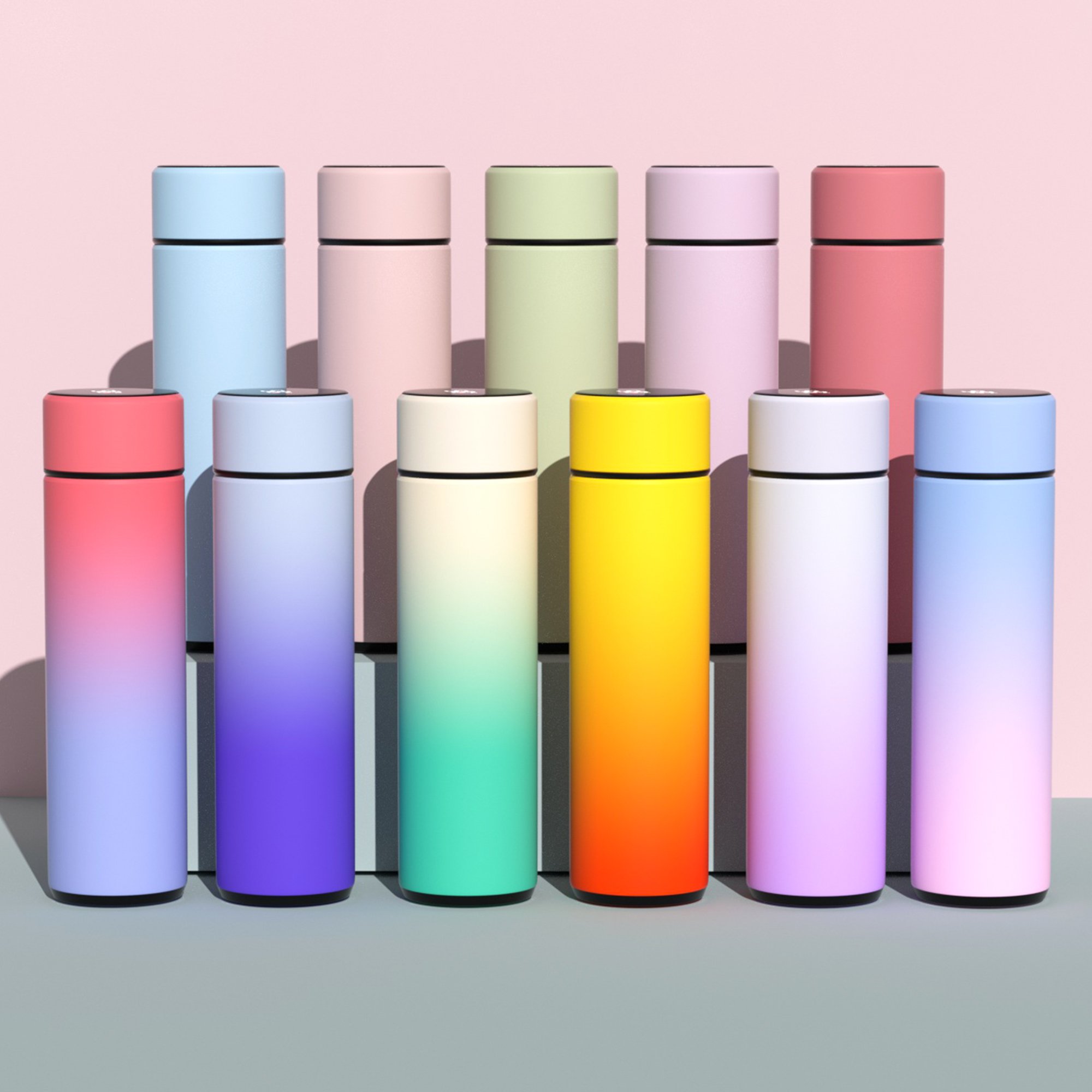 Custom Logo 500ml LED Temperature Display Thermal Insulated Vacuum Flask 304 Double Wall Stainless Steel Smart Water Bottles