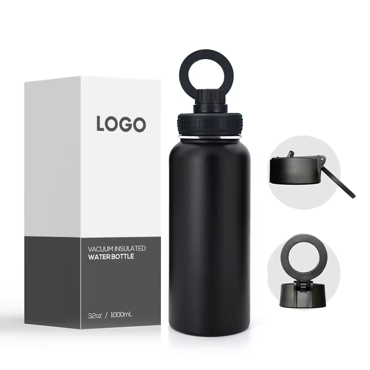 Custom 1L 32oz Magsafe Stainless Steel Insulated Sports Water Bottle Double Wall Vacuum Flasks Magnetic Vintage Straight Cup