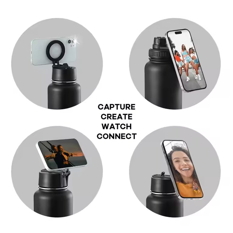 Custom 1L 32oz Magsafe Stainless Steel Insulated Sports Water Bottle Double Wall Vacuum Flasks Magnetic Vintage Straight Cup
