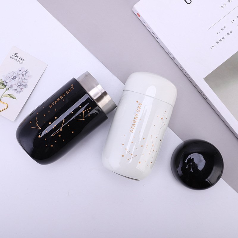 Custom 208ml mugs water bottle double wall steel thermos kawaii bottle vacuum flask botellas termo personalizado