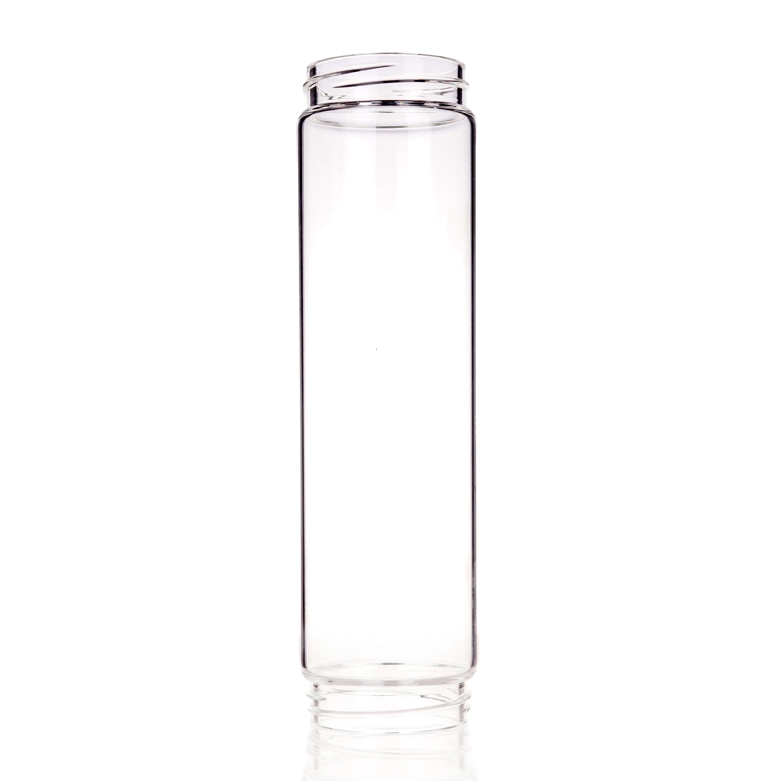 Bamboo Fiber Lid 600ml Borosilicate Drink Bottles Single Wall Glass Water Bottle with Filter