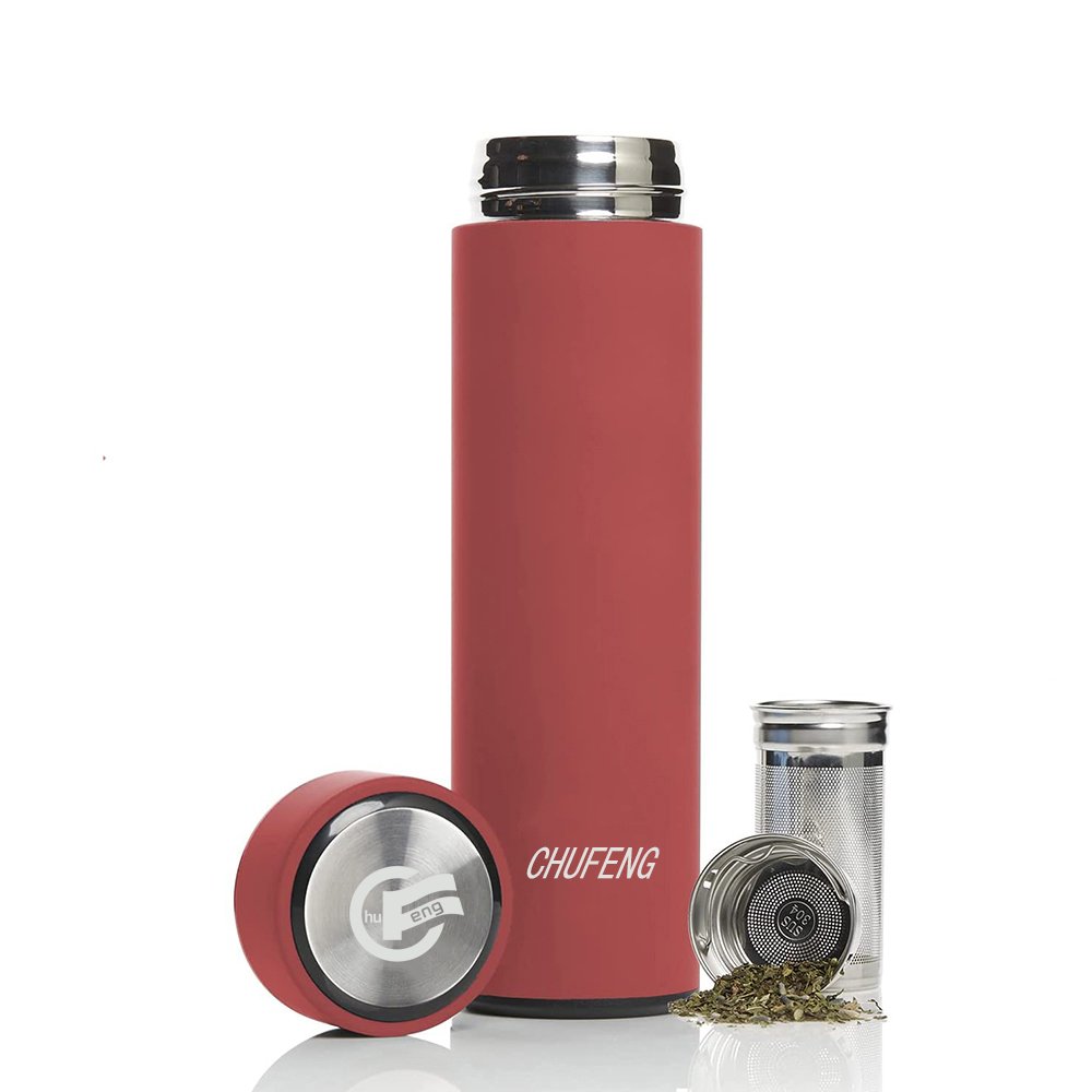 CHUFENG Custom logo 500ml stainless steel double wall portable vacuum insulated drink water bottle Class thermos flask