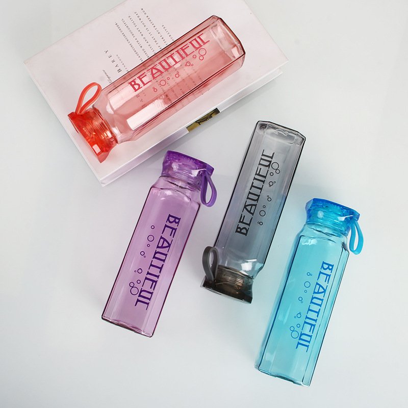 Wholesale Creative Diamond Glass Water Bottle Portable 500ml Sports Water Bottle Cup