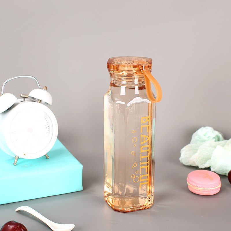 Wholesale Creative Diamond Glass Water Bottle Portable 500ml Sports Water Bottle Cup