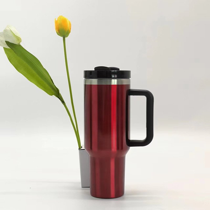 2023 Customize LOGO Adventure bottle 40oz transparent lacquer Tumbler with Handle Vacuum Outdoor Coffee Mug
