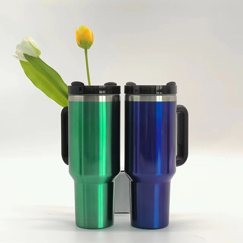 2023 Customize LOGO Adventure bottle 40oz transparent lacquer Tumbler with Handle Vacuum Outdoor Coffee Mug