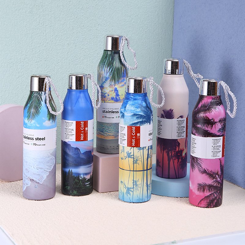 Hot Sell Green natural bamboo insulated coffee cup travel tumbler mug tea vacuum flask thermos water bottle fibre fiber with lid
