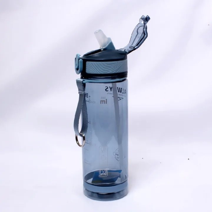 800Ml Sports Water Bottle With Straw For Camping Hiking Outdoor Plastic Transparent BPA Free Bottle For Men Drinkware