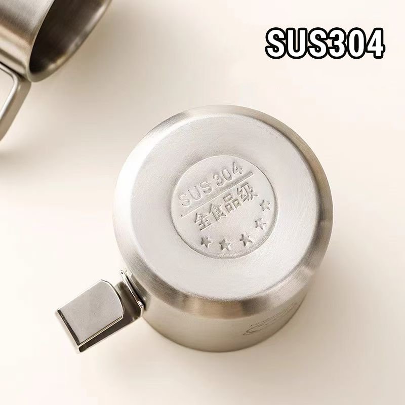 Wholesale Custom Logo Cartoon pattern 9.8 oz Silvery Camping Metal Steel Cup Coffee Beer SUS 304 Stainless Steel Mug