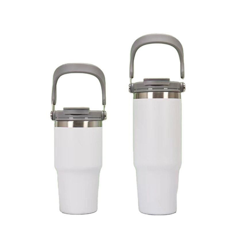 Manufacturers wholesale 304 stainless steel insulated car cup vacuum large capacity ice bulba cup outdoor portable handle cup