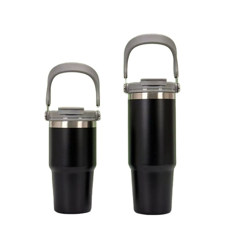 Manufacturers wholesale 304 stainless steel insulated car cup vacuum large capacity ice bulba cup outdoor portable handle cup