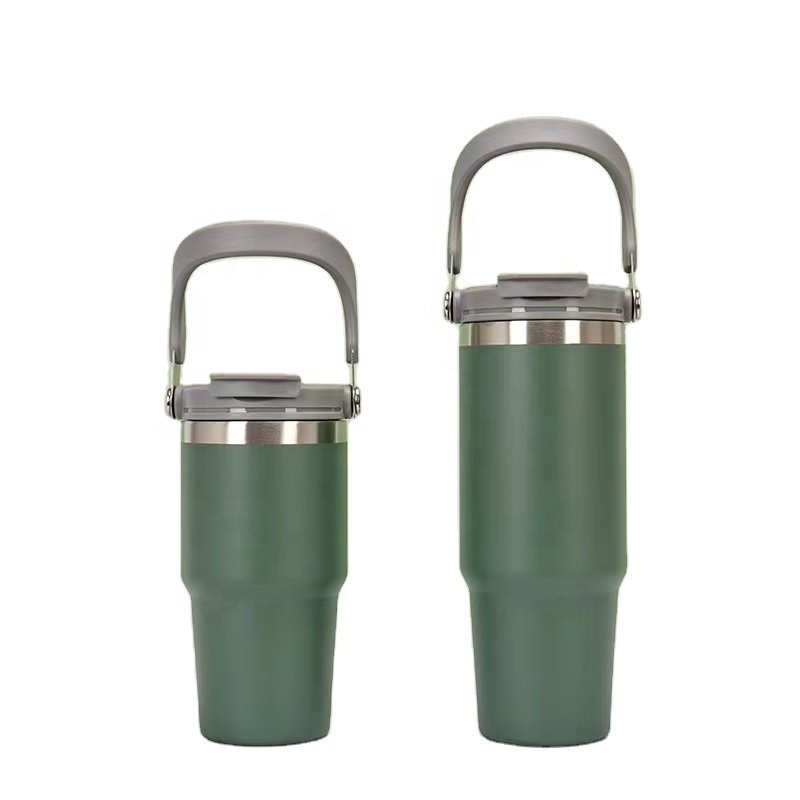 Manufacturers wholesale 304 stainless steel insulated car cup vacuum large capacity ice bulba cup outdoor portable handle cup