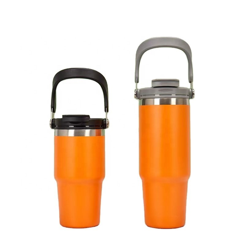 Manufacturers wholesale 304 stainless steel insulated car cup vacuum large capacity ice bulba cup outdoor portable handle cup