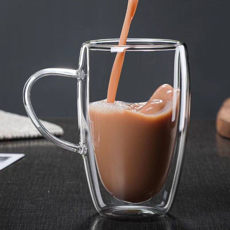 Party 300ml Carton Box Straw Cupst Factory Pwater Cupr Glass Handgrip Tea Coffee Cup Espresso Mugs Doublewater Bottlecup CLASSIC