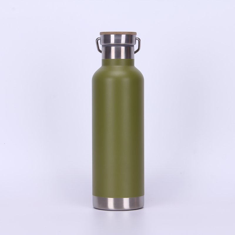 Powder Coating 750 ML Double Wall Vacuum Insulated Stainless Steel Sports Bottle Travel Water Bottle With Handle