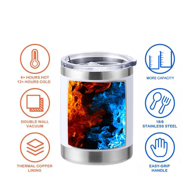 Custom logo powder coated 10oz Lowball Tumbler Insulated Vacuum Travel Mug beer cup stainless steel double wall coffee tumbler