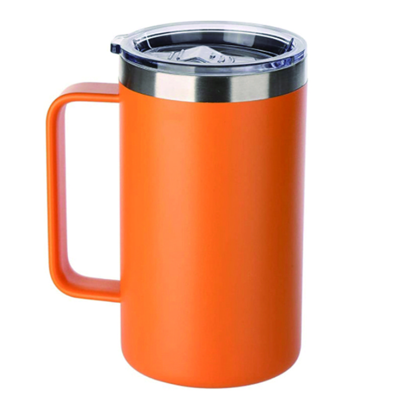 Handle and lid wholesale 12oz double walled stainless steel wine mugs coffee cola water tumblers customized logo and color