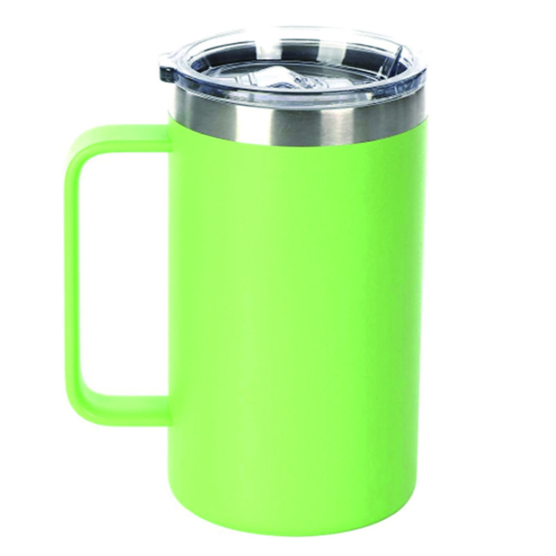 Handle and lid wholesale 12oz double walled stainless steel wine mugs coffee cola water tumblers customized logo and color