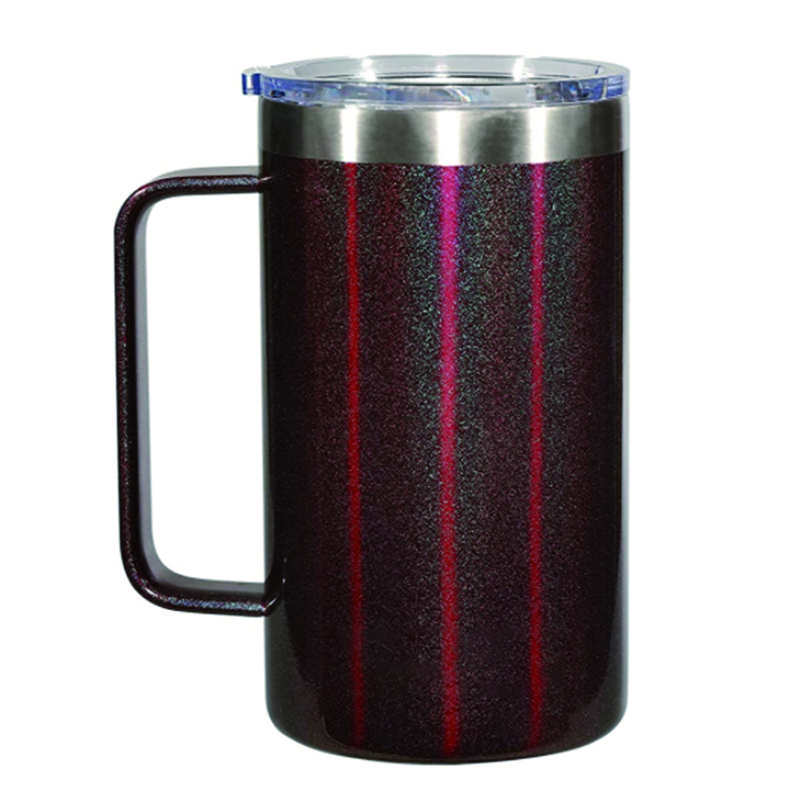Handle and lid wholesale 12oz double walled stainless steel wine mugs coffee cola water tumblers customized logo and color