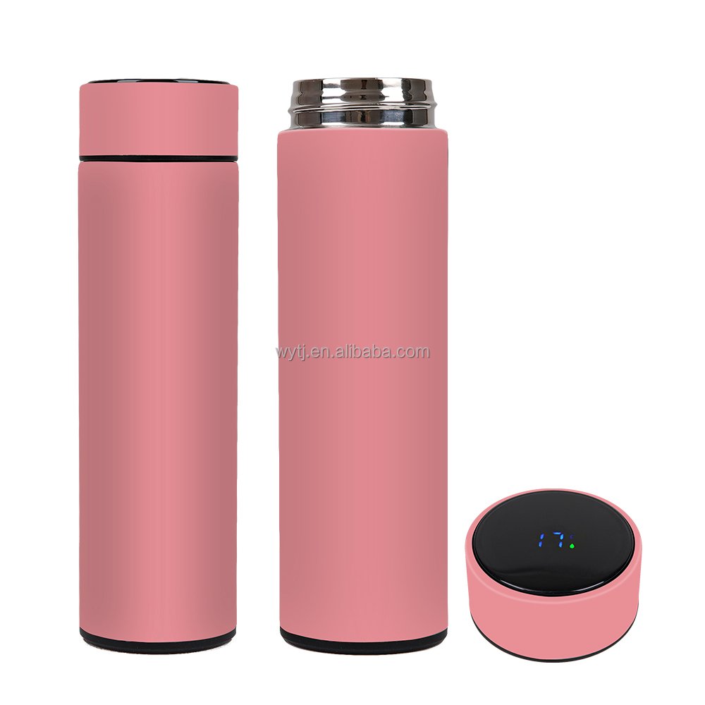 Wholesale Temperature Show 500ml Smart Vacuum Insulated Water Bottle With Led Temperature Show Insulated Flask Thermos