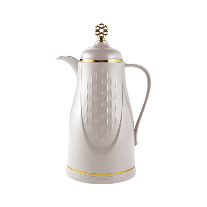 SUNLIFE Vacuum Flask 1000ml Arabian Coffee Pot High Quality White Glass Refill thermal insulated