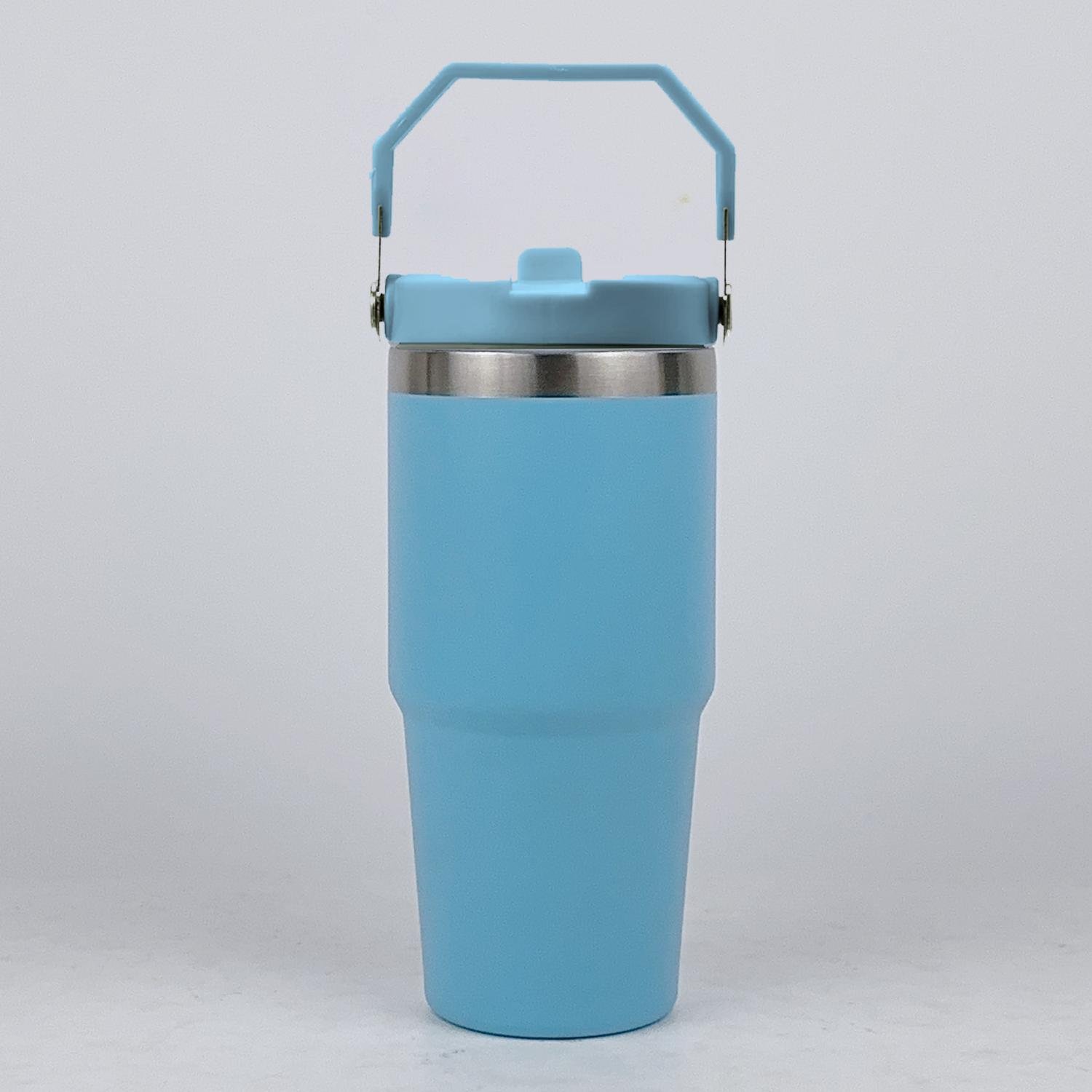 14oz Reusable Water Bottle Leak Proof Vacuum Insulated Kids Stainless Steel Tumbler with handle and Flip Straw