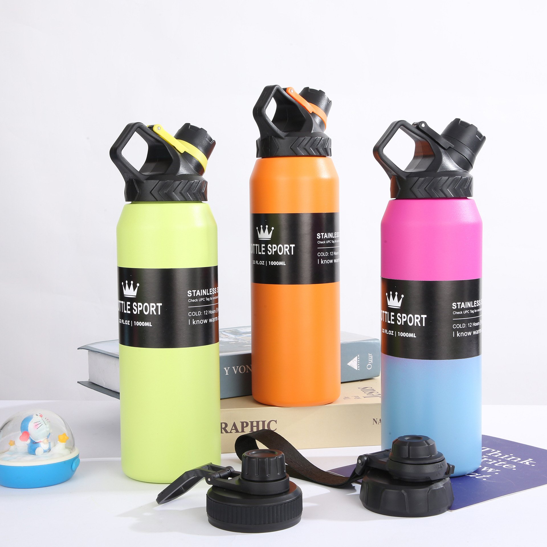 Zogifts Easy Carry Stainless Steel Vacuum Flask Large Capacity Portable Car Thermos Outdoor Climbing Sports Water Bottle