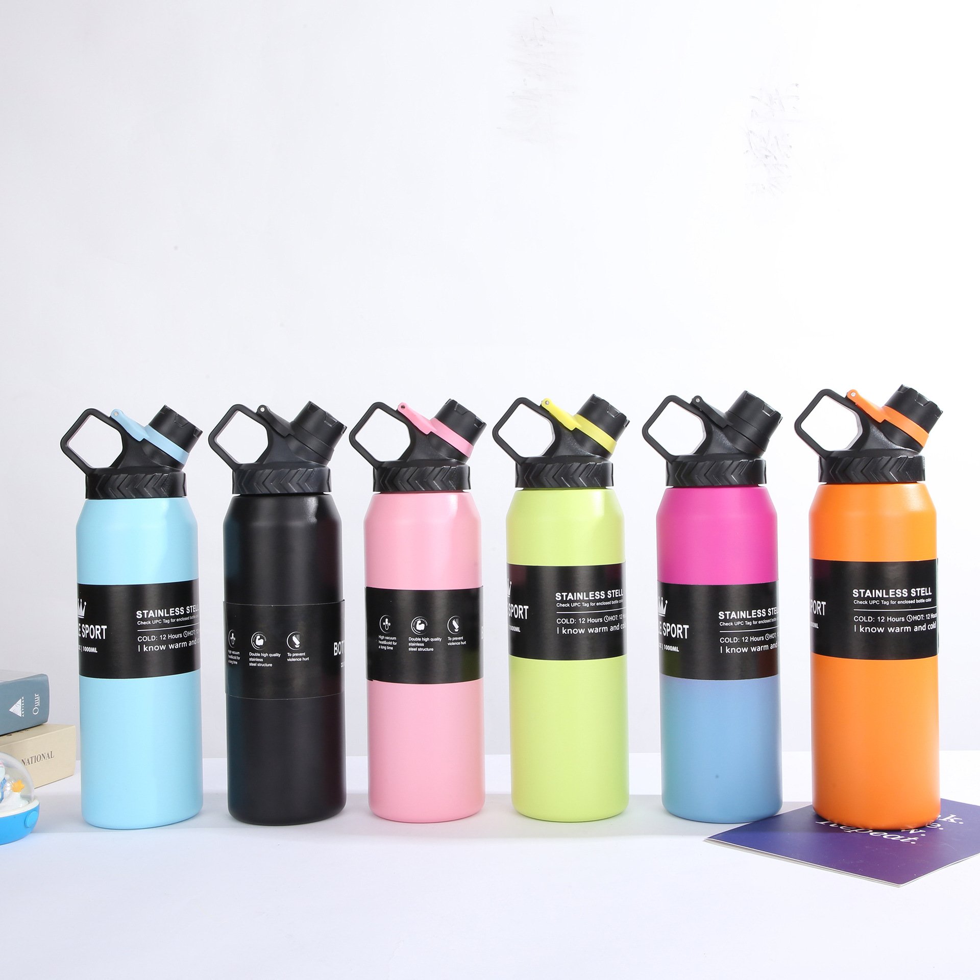 Zogifts Easy Carry Stainless Steel Vacuum Flask Large Capacity Portable Car Thermos Outdoor Climbing Sports Water Bottle